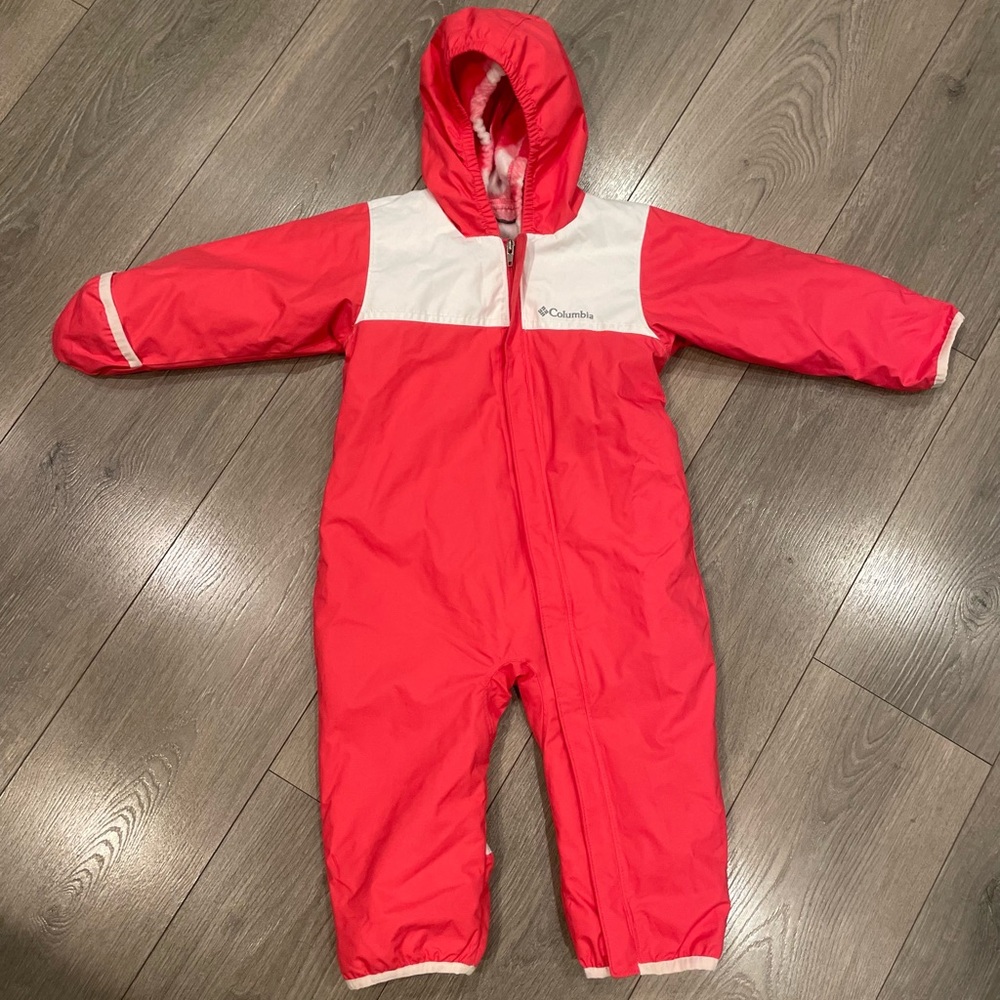 Columbia Pink and White Infant Snowsuit Two-Piece